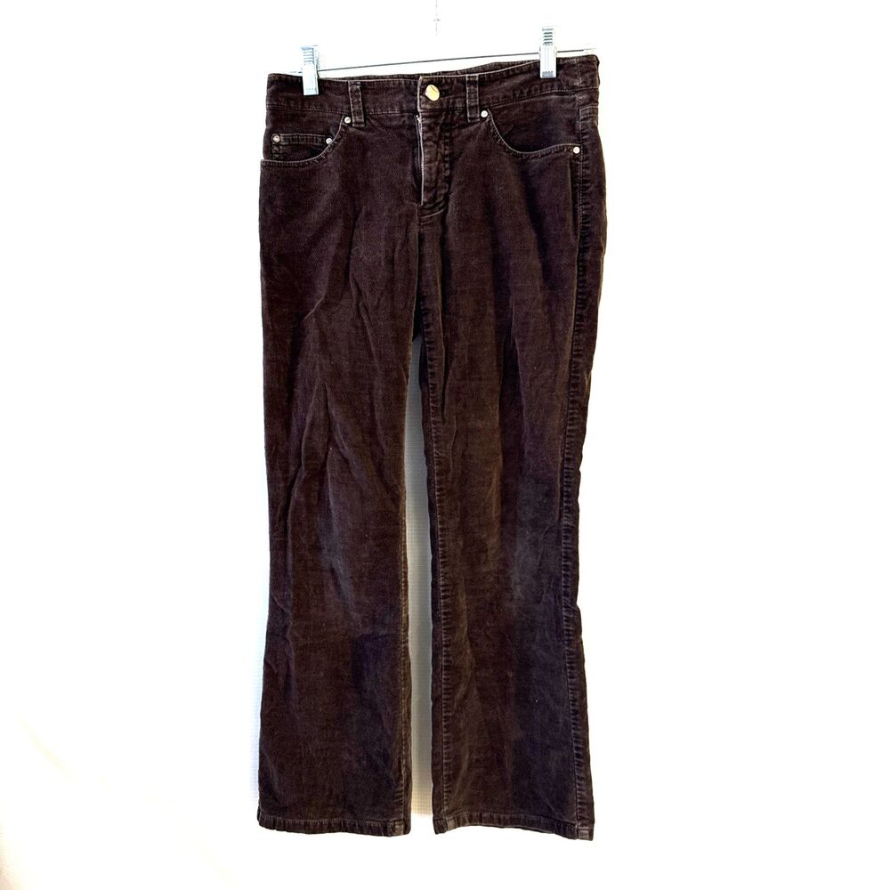 Jones New York Signature Petite Brown Flare Stretch Pants - 2P
